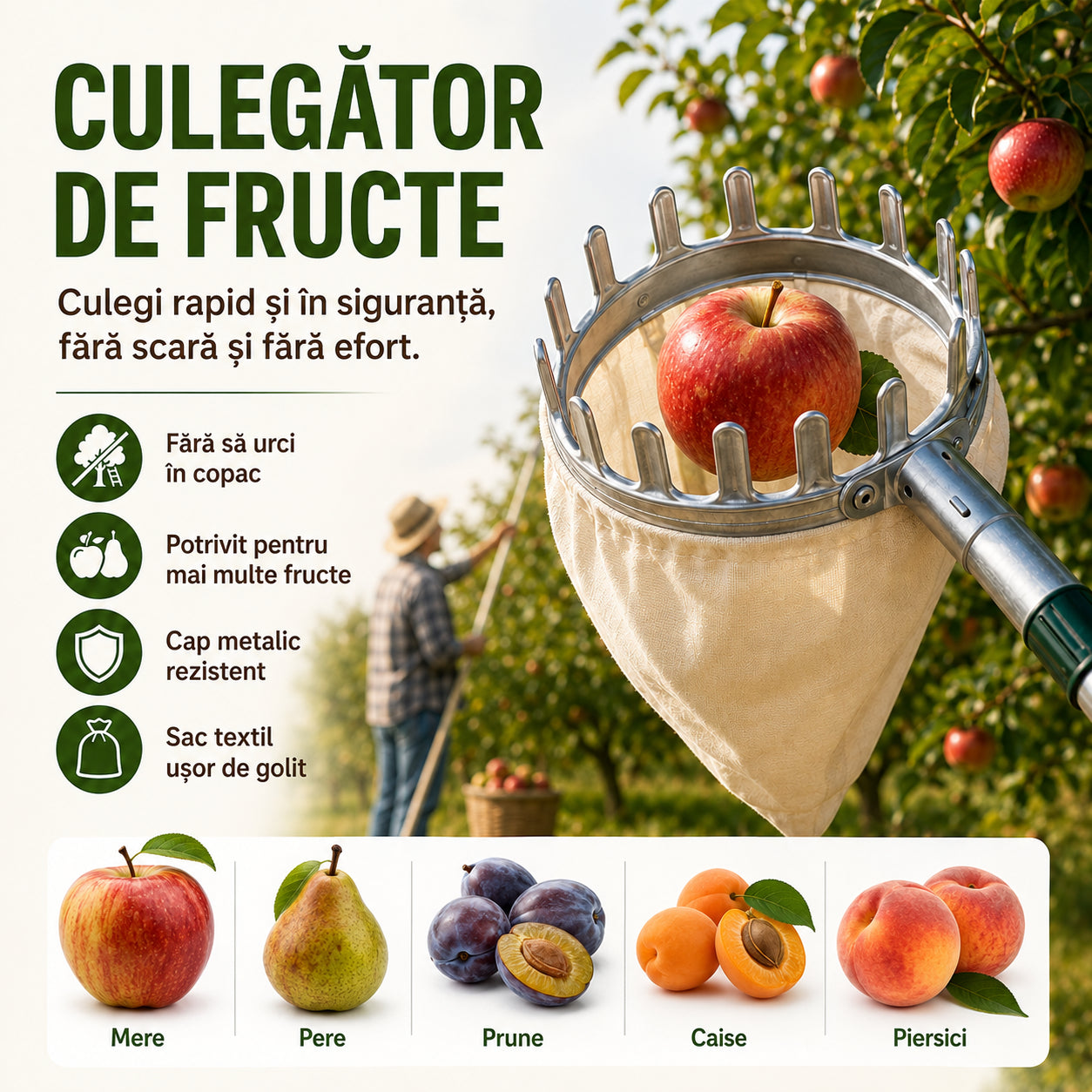 DISPOZITIV DE CULES FRUCTE DIN POM